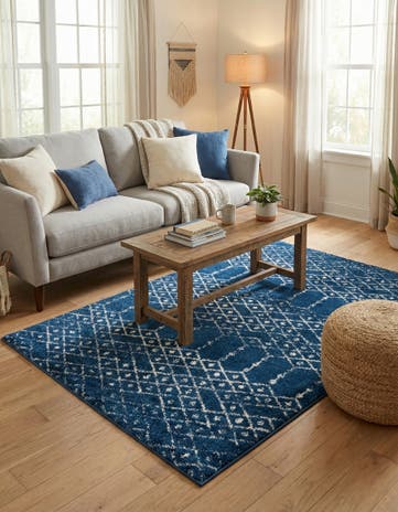 Navy Blue Paxon Trellis Rug