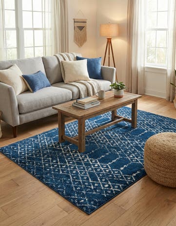 Navy Blue Paxon Trellis Rug
