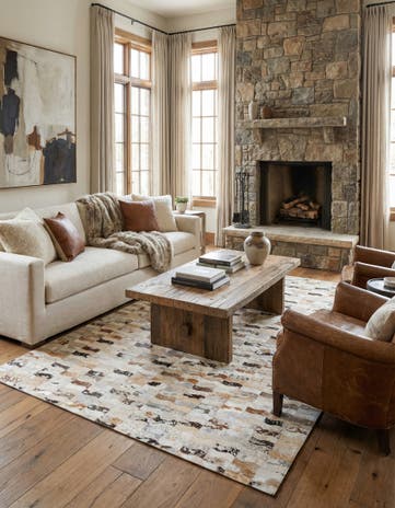 5' x 8' Cowhide Leather Rug