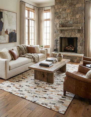 5' x 8' Cowhide Leather Rug