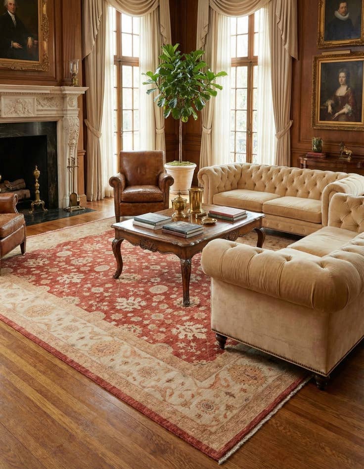 Detail image of 9' 10 x 13' 1  Hand Knotted Peshawar Ziegler Rug