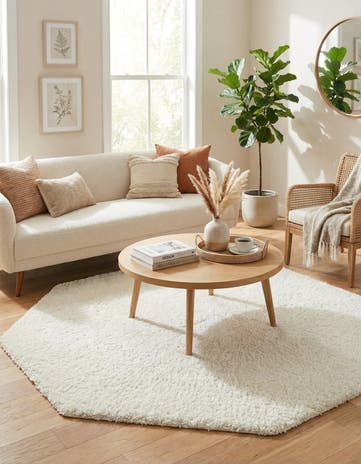 7' 10 x 7' 10 Solid Shag Octagon Rug