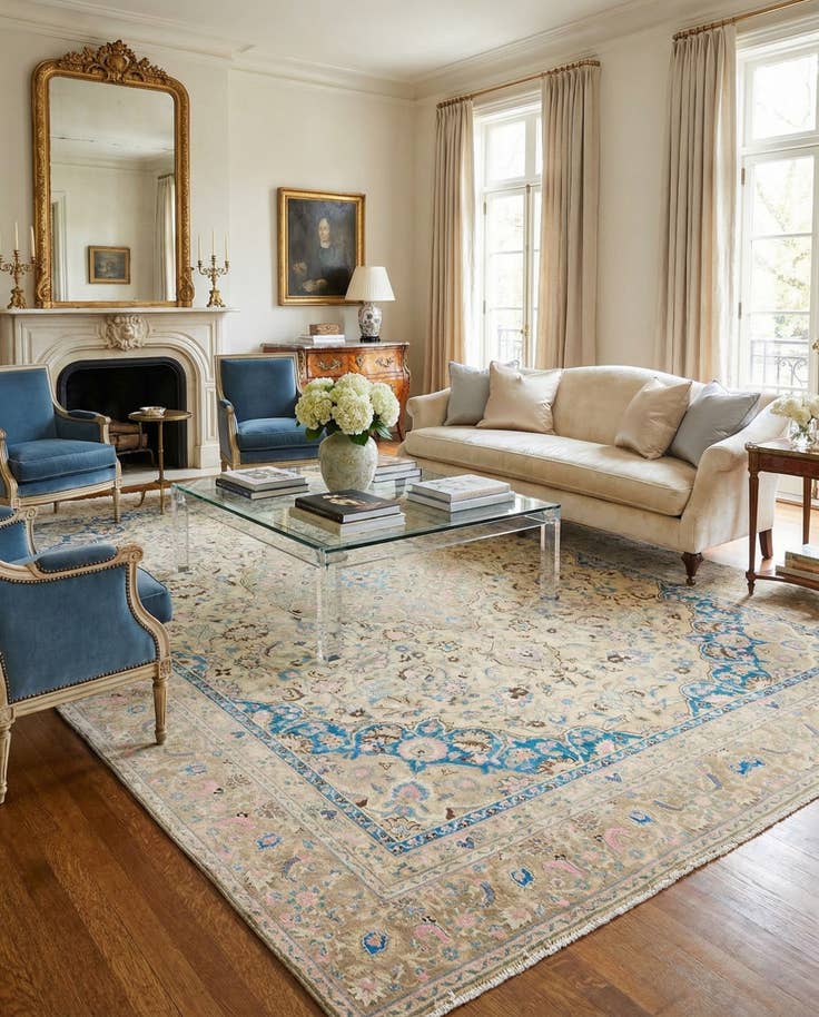 Detail image of 8' 9 x 11' 8 Hand Knotted Ultra Vintage Persian Wool Rug