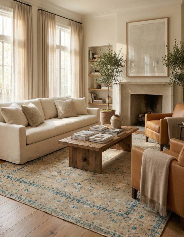 Detail image of 9' 6 x 12'  Hand Knotted Ultra Vintage Persian Wool Rug