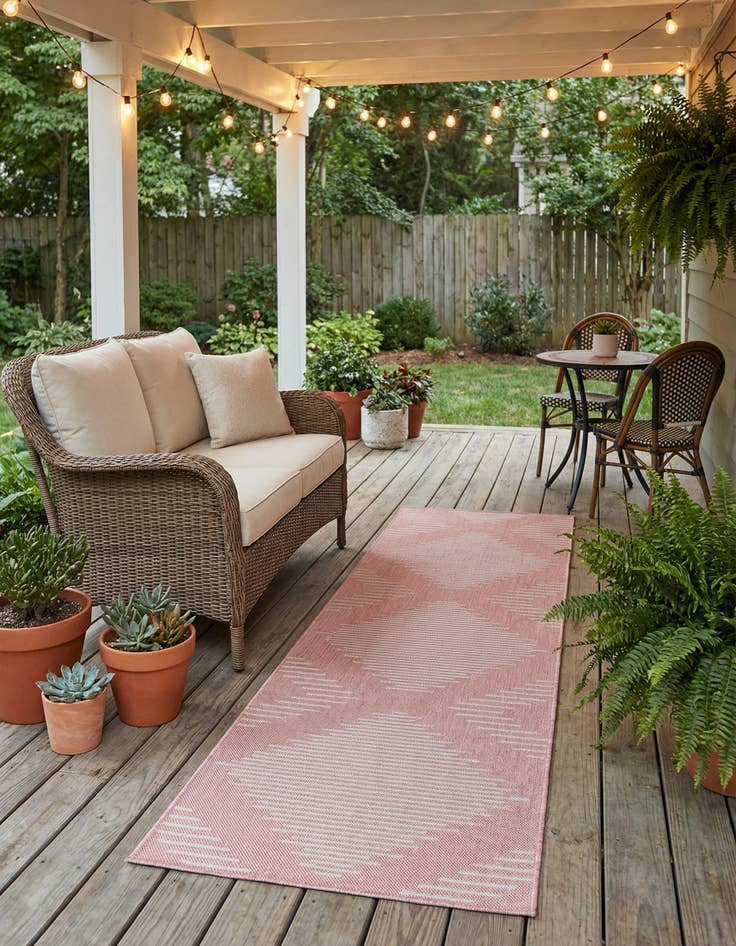 Detail image of 2' x 8'  Washable Modern Indoor / Outdoor Runner Rug