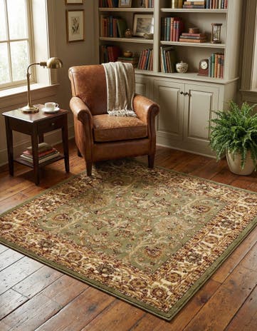 Light Green Aditi Square Rug
