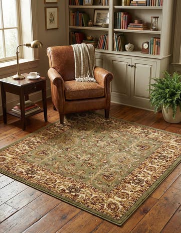 Light Green Aditi Square Rug