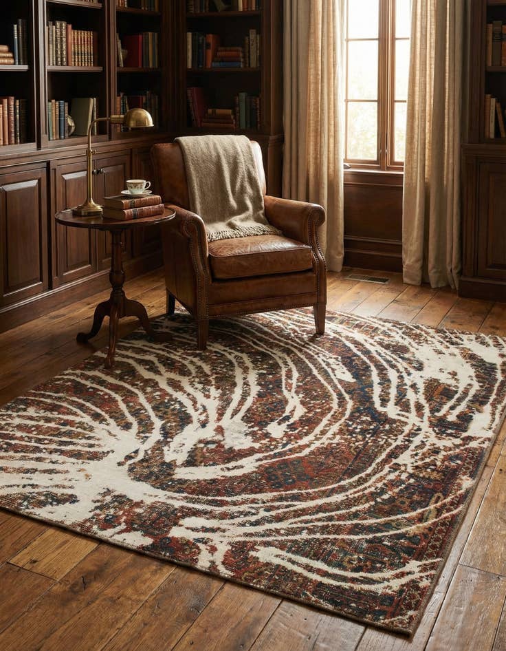 Detail image of 5' 5 x 6' 2  Hand Knotted Ultra Vintage Persian Wool Rug