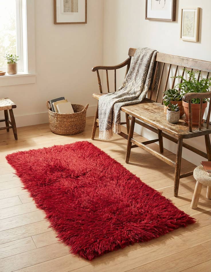 Detail image of  2' x 4' 2  Hand Knotted Moroccan Wool Runner Rug