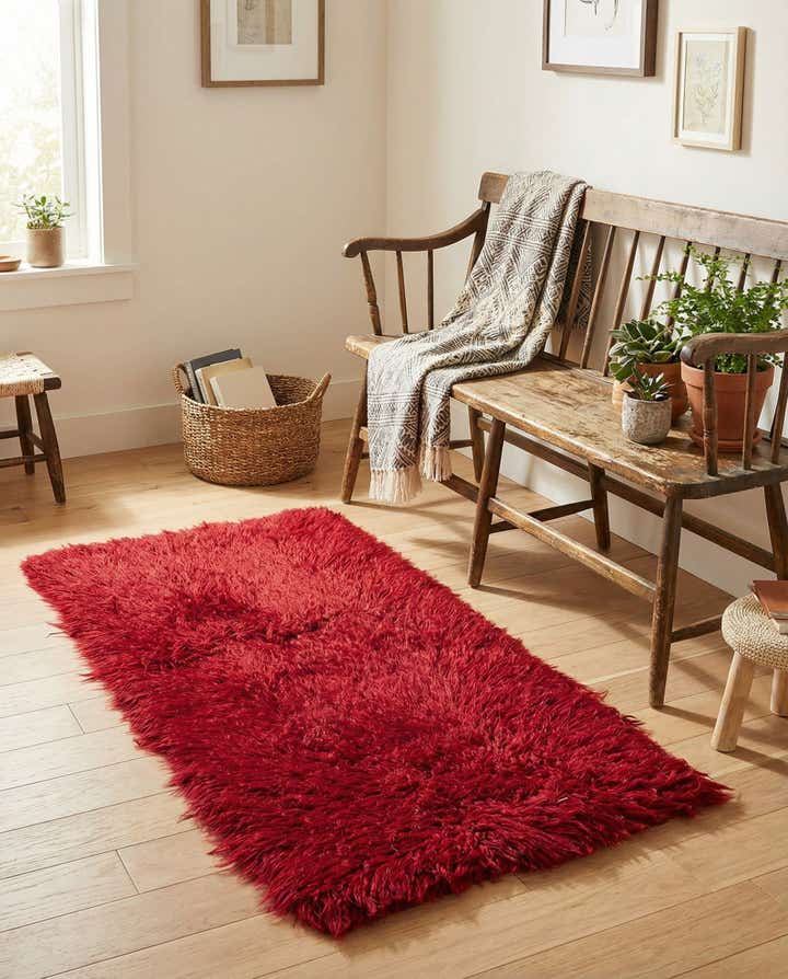 2' x 4' 2 Hand Knotted Moroccan Wool Runner Rug