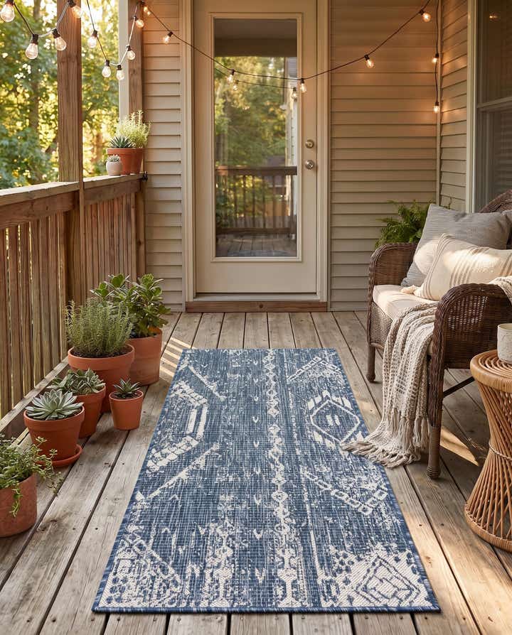 2' x 4' Easy-Clean Bohemian Indoor / Outdoor Runner Rug