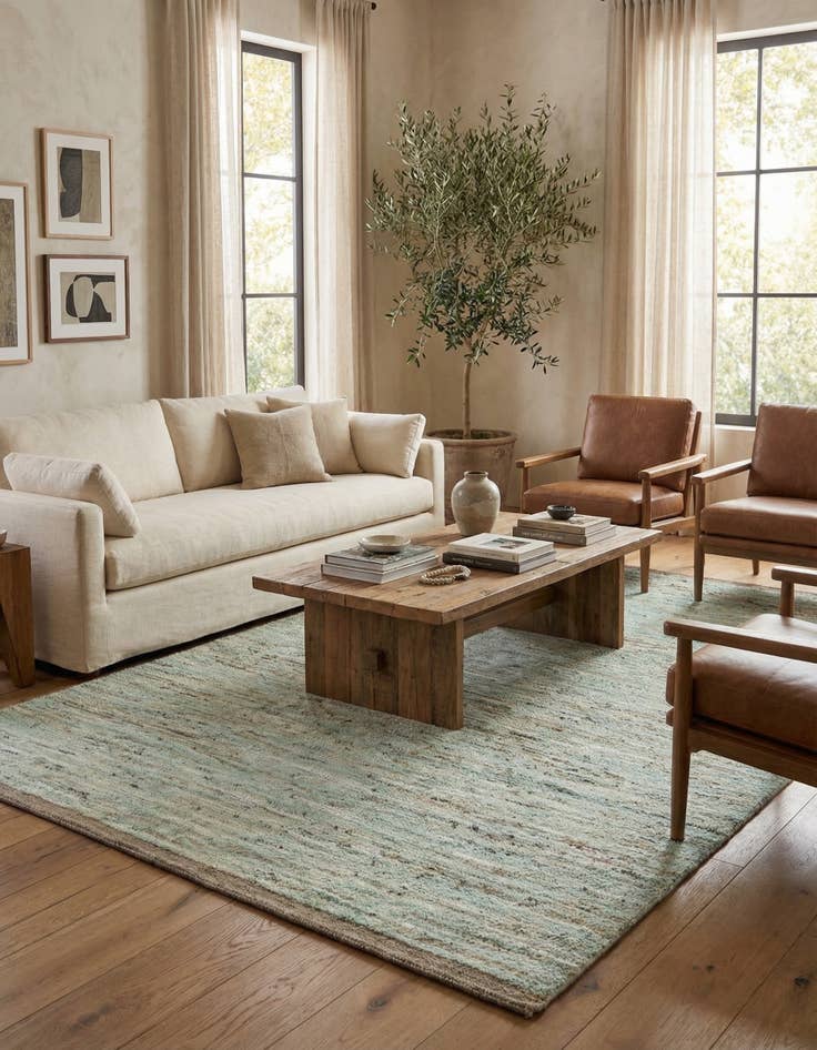 Detail image of 6' 7 x 9' 9  Hand Knotted Moroccan Wool Rug