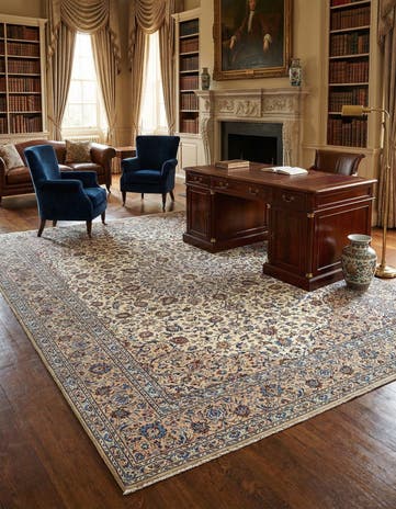9' 8 x 13' 1 Kashan Wool Rug
