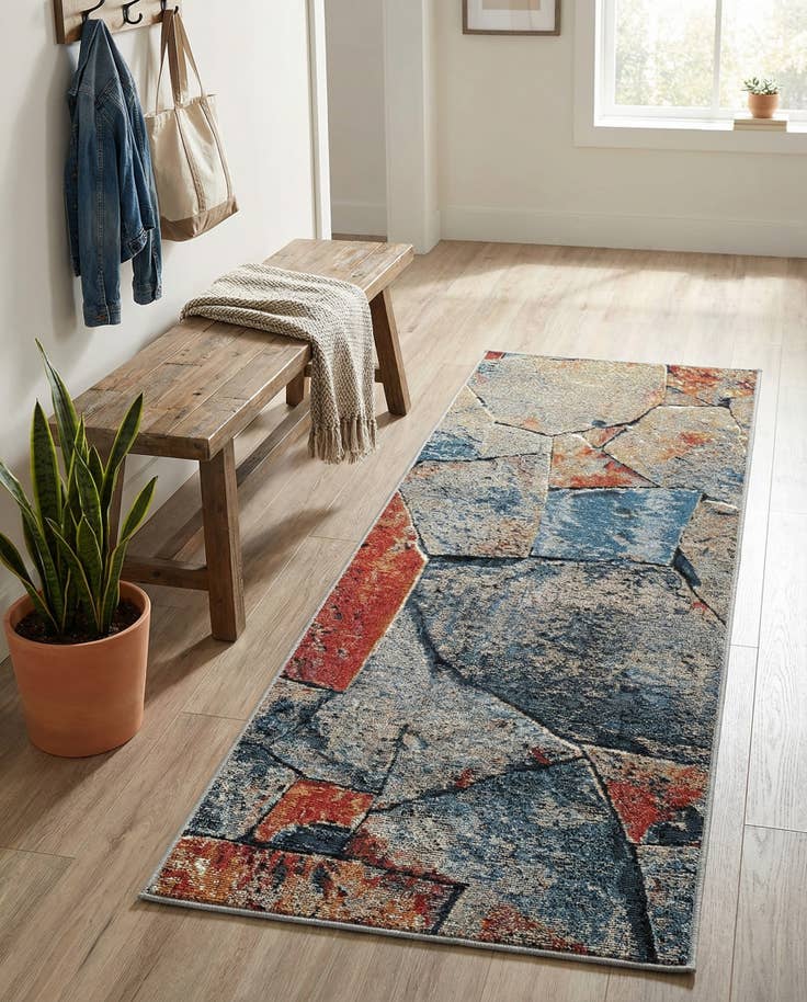 Detail image of 2' x 5' Easy-Clean Modern Indoor / Outdoor Runner Rug