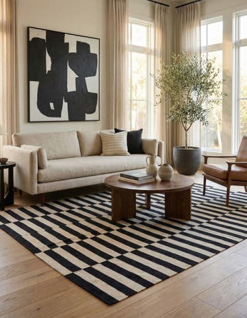 5' 7 x 7' 9 Hand Woven Kilim Modern Wool Rug