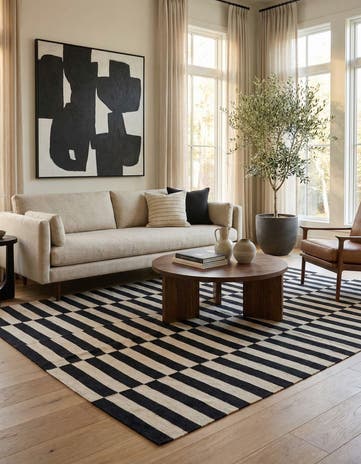 5' 7 x 7' 9 Hand Woven Kilim Modern Wool Rug