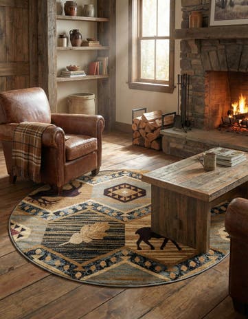 5' 3 x 5' 3 Pioneer Round Rug