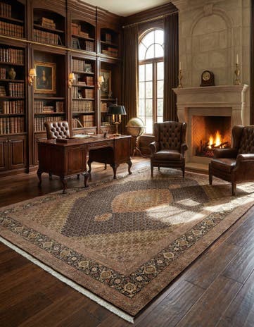 8' 1 x 12' Tabriz Mahi Rug