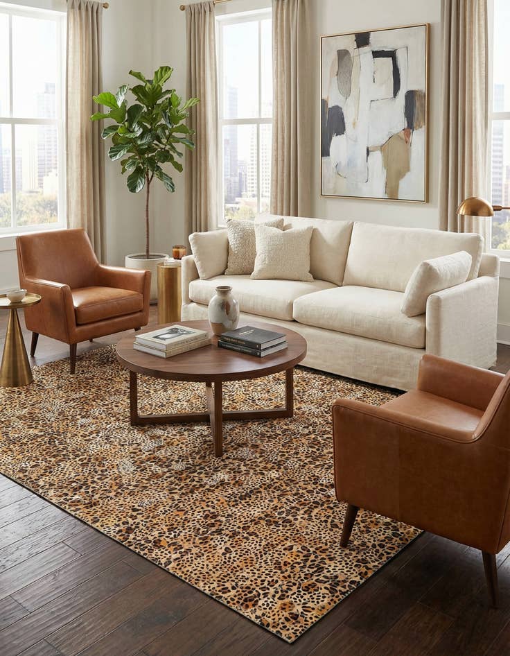 Detail image of 5' x 7' 10 Cowhide Stocks Rug