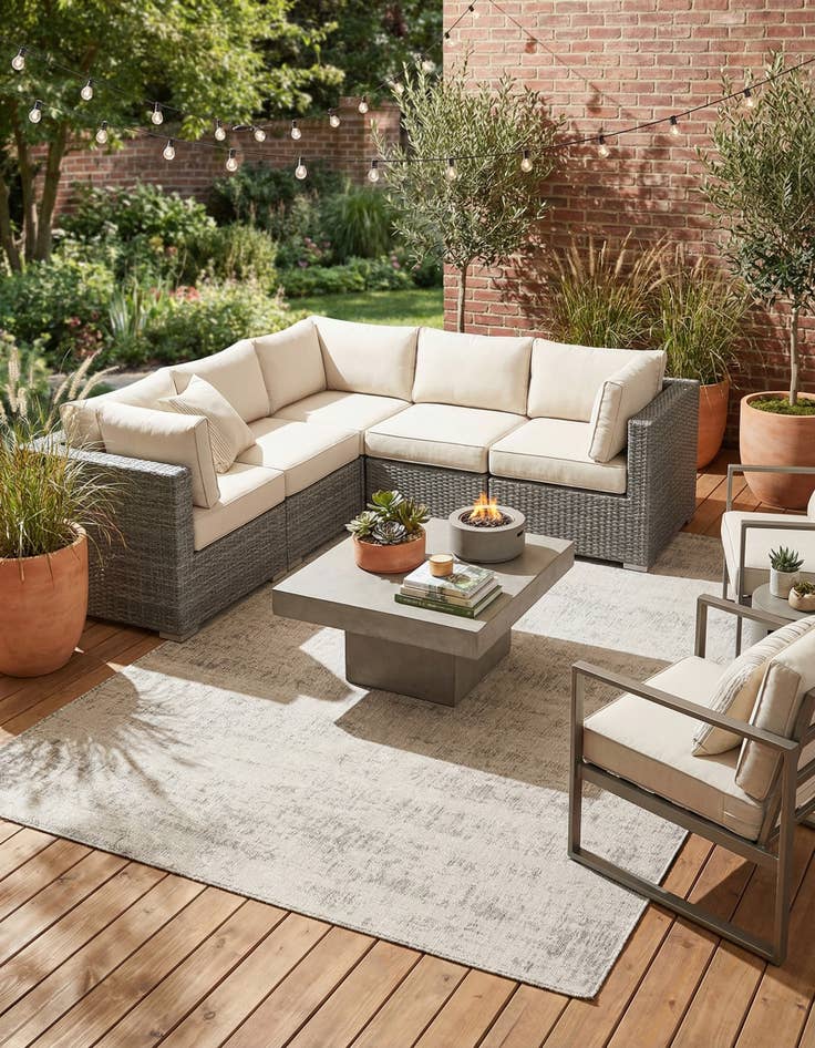 Detail image of 6' x 9'  Washable Modern Indoor / Outdoor Rug