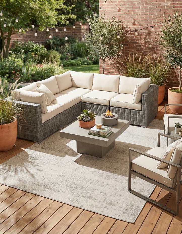 6' x 9' Easy-Clean Modern Indoor / Outdoor...