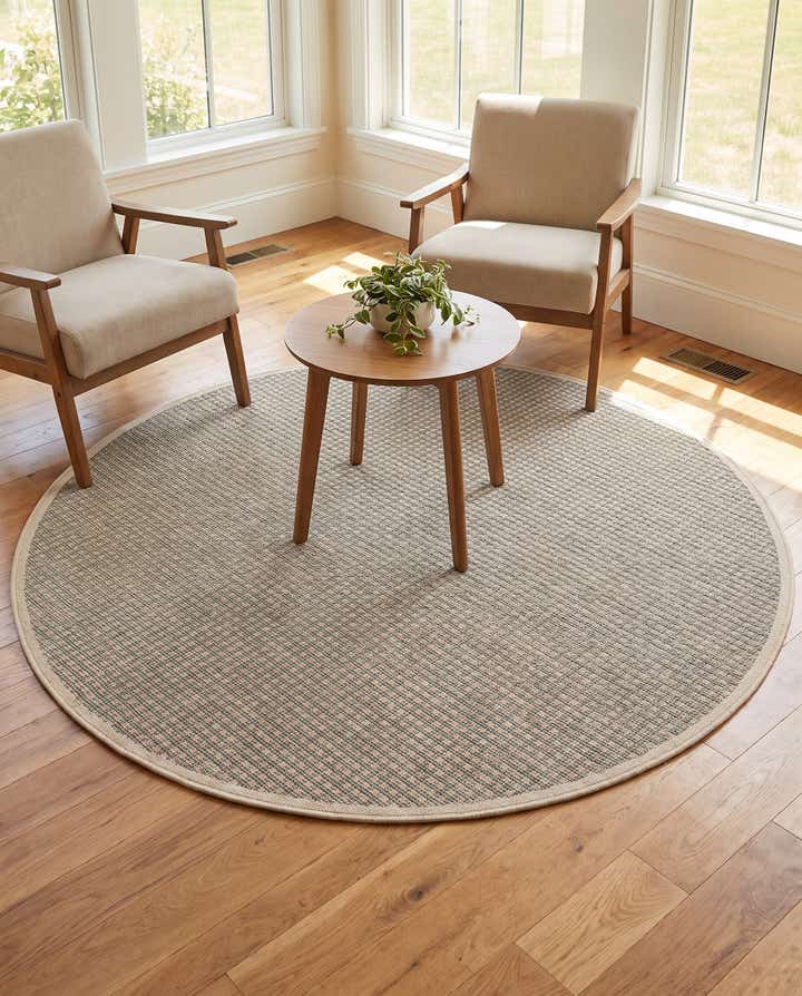 6' x 6' Easy-Clean Border Indoor / Outdoor Round Rug