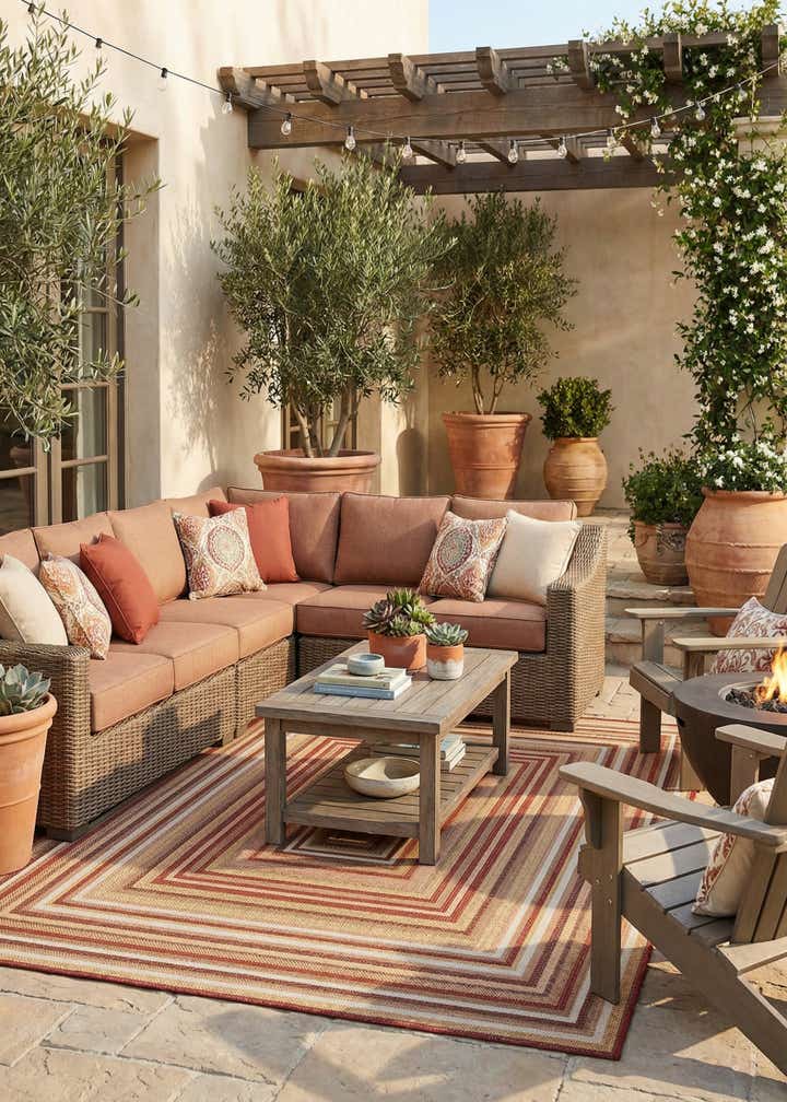 7' 10 x 10' Easy-Clean Baja Indoor / Outdoor Rug