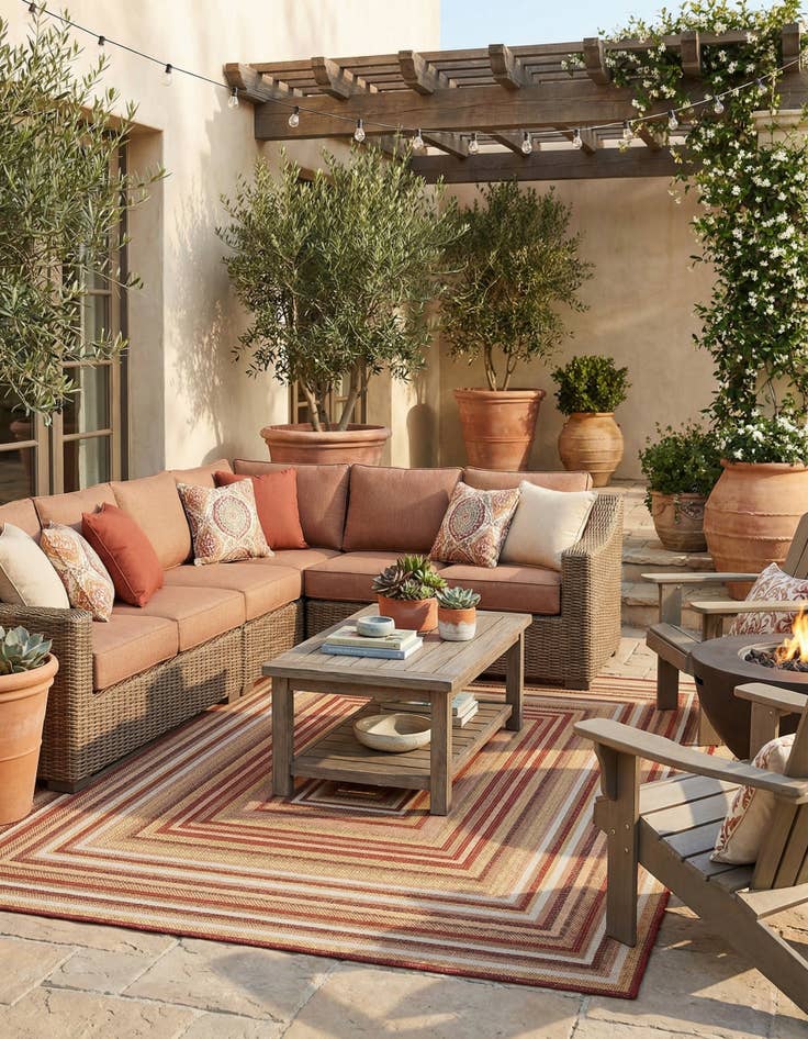 Detail image of 7' 10 x 10' Easy-Clean Baja Indoor / Outdoor Rug