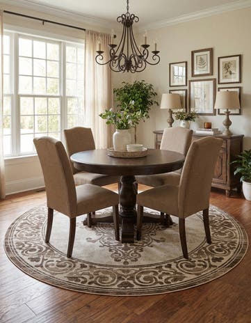 Chocolate Brown Hermitage Round Rug