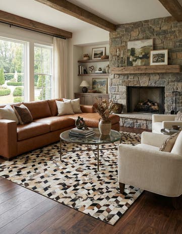 5' 1 x 7' 10 Cowhide - Patchwork Rug