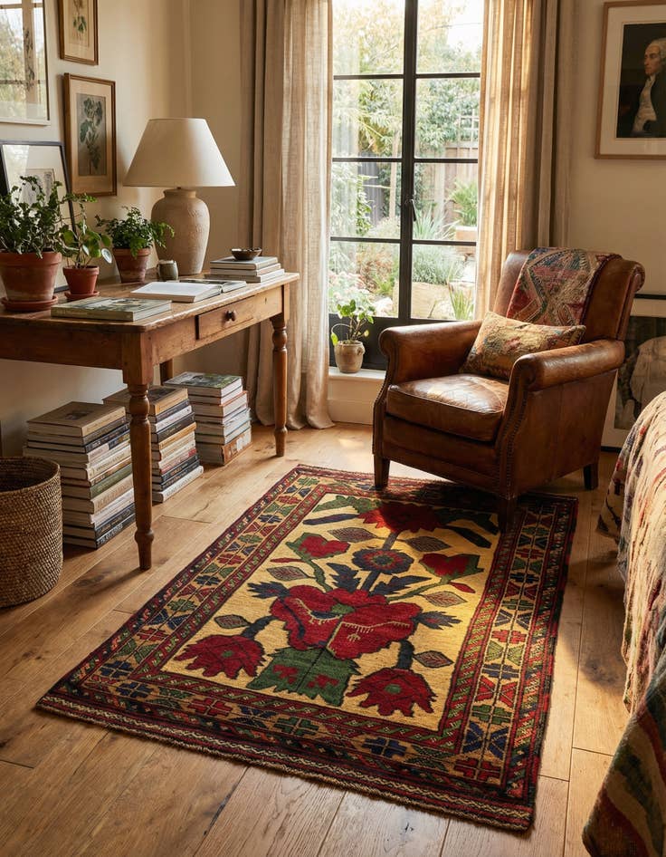 Detail image of  2' 10 x 4' 8  Hand Knotted Sumak Wool Rug