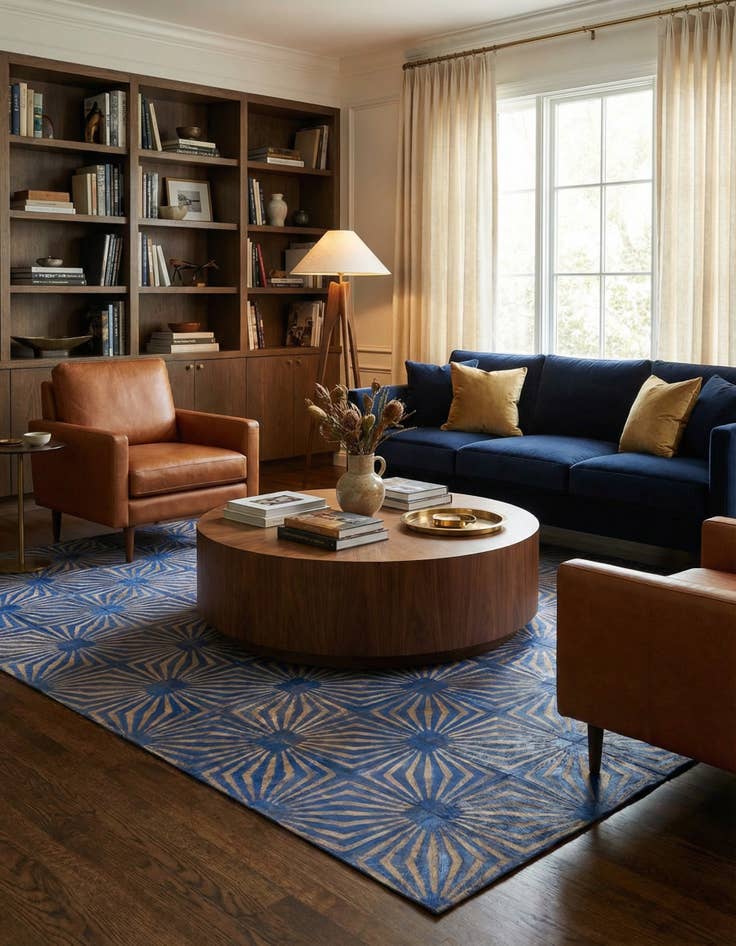 Detail image of 5' 3 x 8' Cowhide Leather Rug