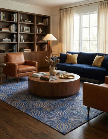 5' 3 x 8' Cowhide Leather Rug