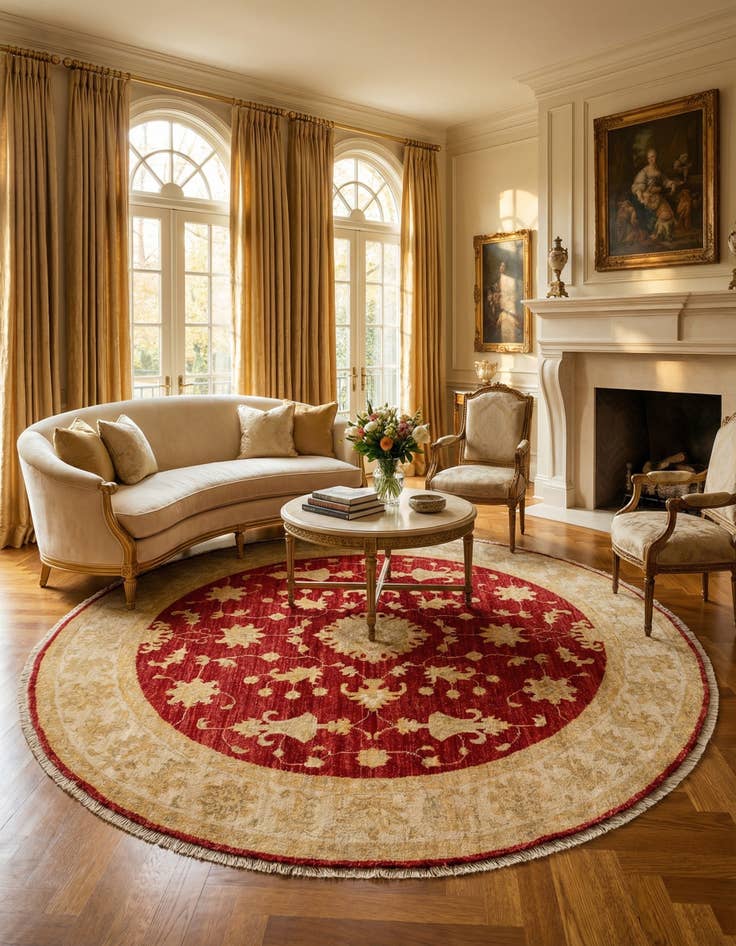 Detail image of  4' 10 x 4' 11 Kaizar Wool Round Rug