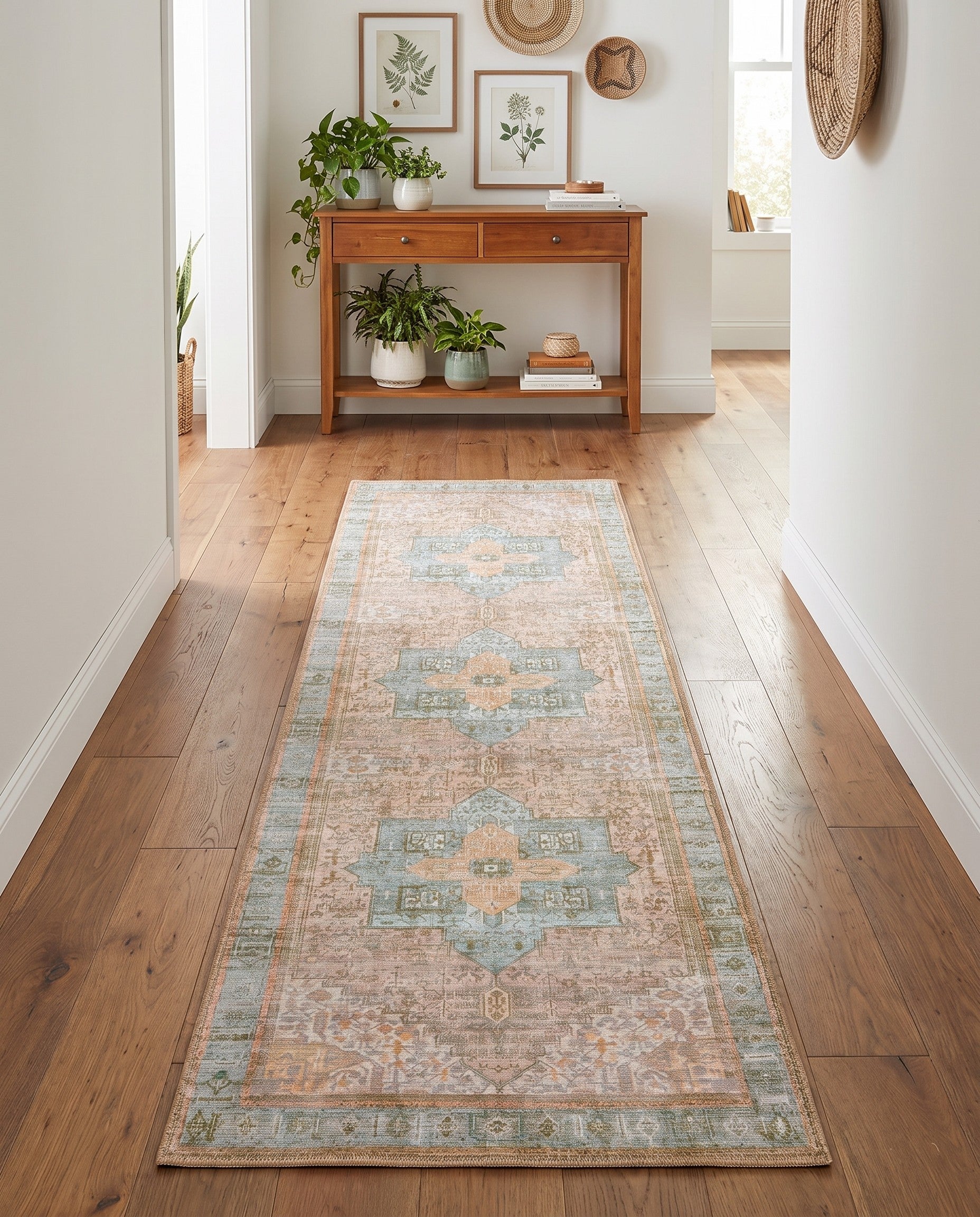 2' x 6' Washable Timeless Runner Rug