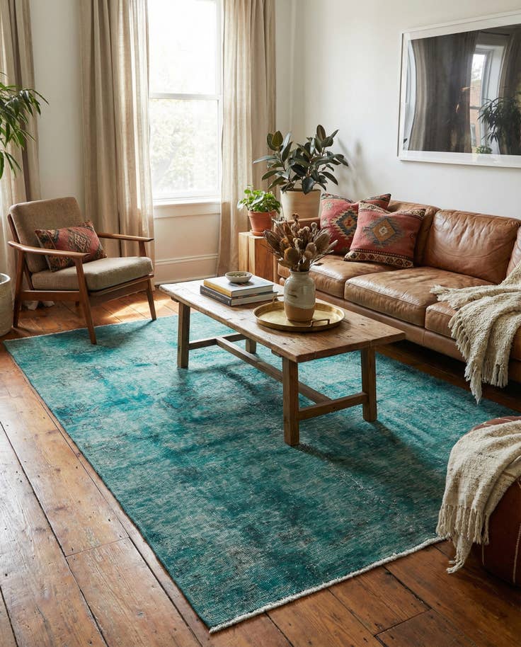 Detail image of 4' 10 x 7' 10 Hand Knotted Ultra Vintage Persian Wool Rug