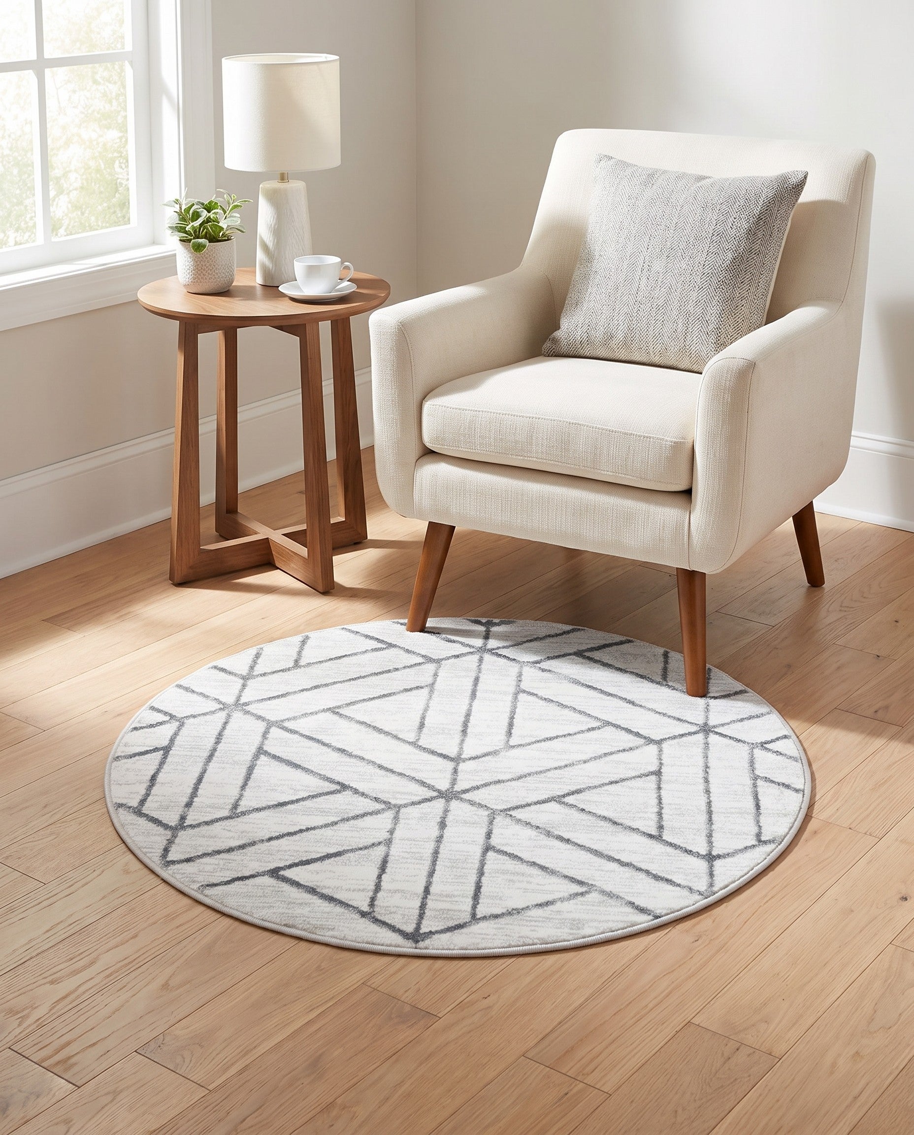 3' 3 x 3' 3 Lattice Trellis Round Rug