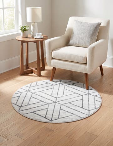 3' 3 x 3' 3 Lattice Trellis Round Rug