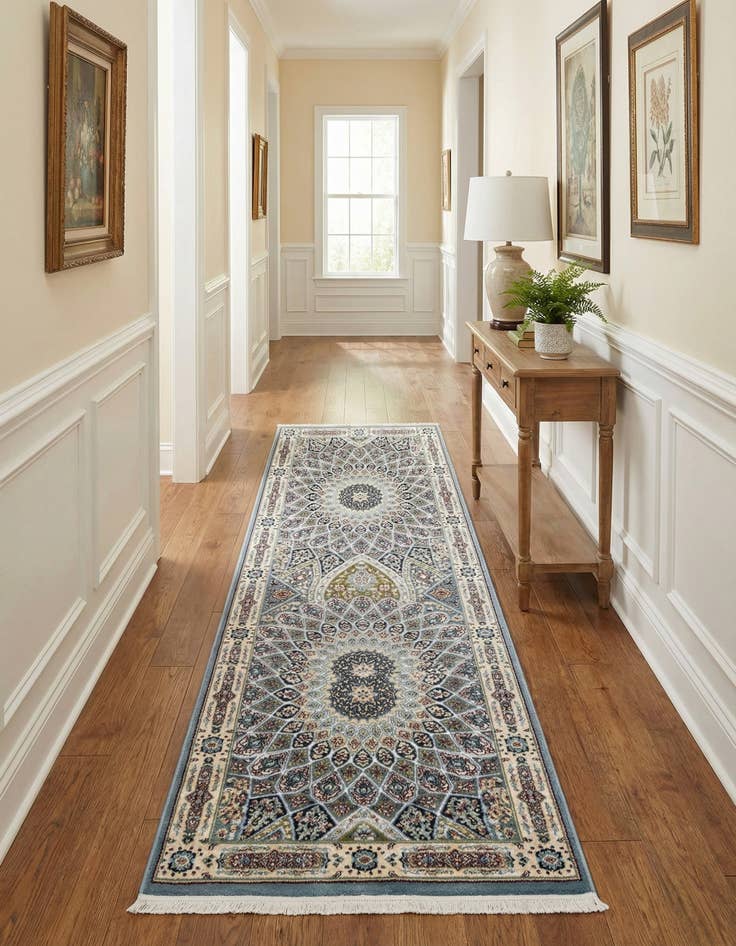 Detail image of 2' 7 x 10' Nain Design Runner Rug