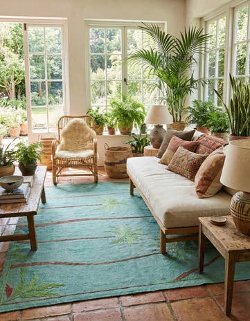 5' 2 x 6' 3 Hand Woven Kilim Suzani Wool Rug