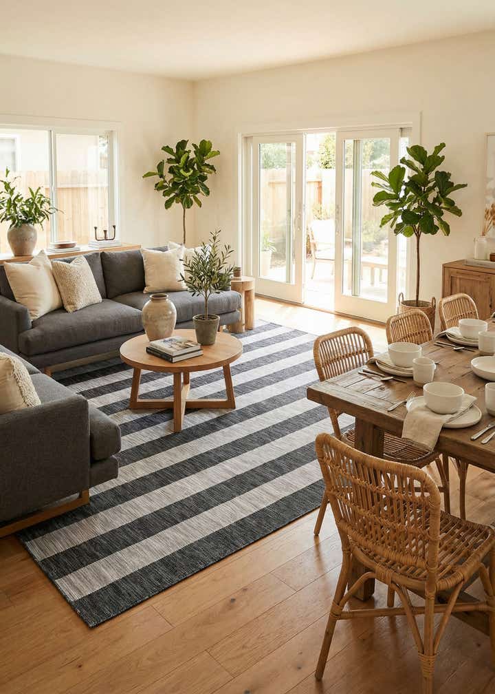 9' x 12' Easy-Clean Ribbon Indoor / Outdoor Rug