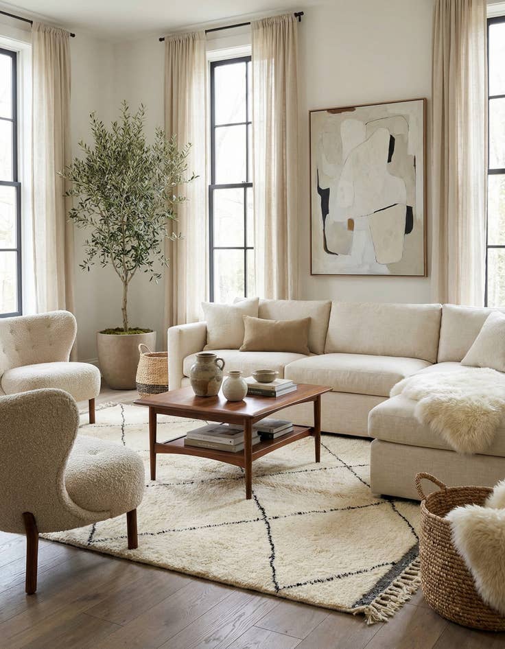 Detail image of  7' x 10'  Hand Knotted Moroccan Wool Rug