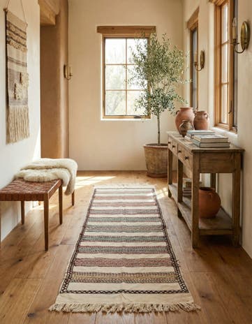 2' 5 x 8' 1 Hand Knotted Kilim Fars Persian Wool Runner Rug