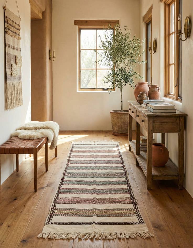 Detail image of 2' 5 x 8' 1  Hand Knotted Kilim Fars Persian Wool Runner Rug