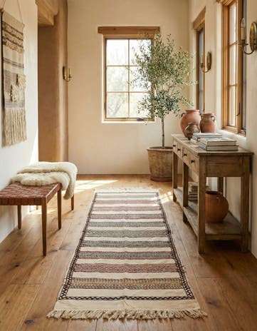 2' 5 x 8' 1 Hand Knotted Kilim Fars Persian Wool Runner Rug