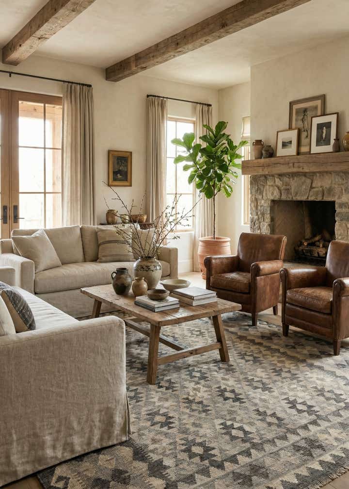 6' 10 x 9' 10 Hand Woven Kilim Maymana Wool Rug