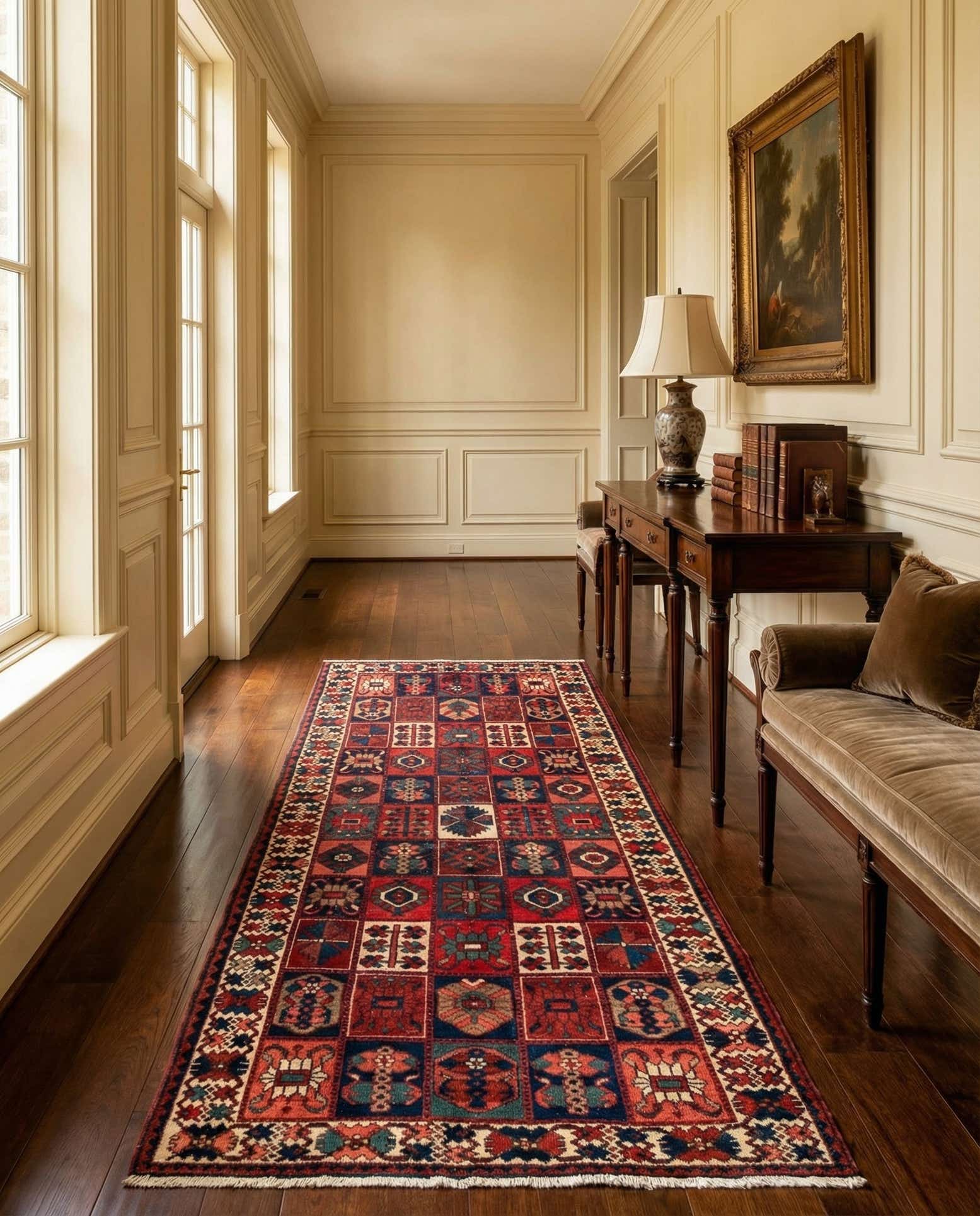 5' 1 x 10' 4 Heriz Wool Runner Rug