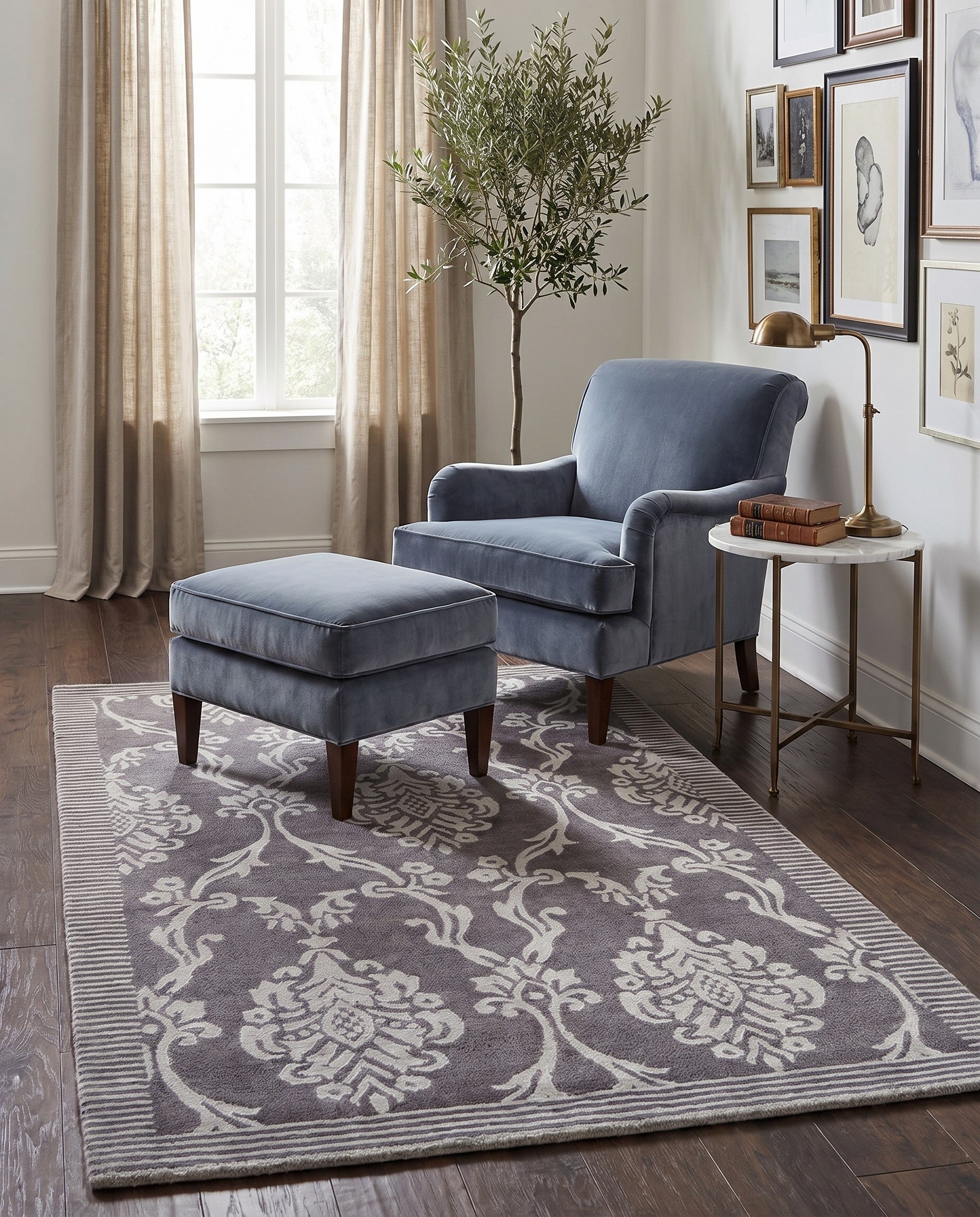 3' x 4' 11 Hand Knotted Darya Wool Rug