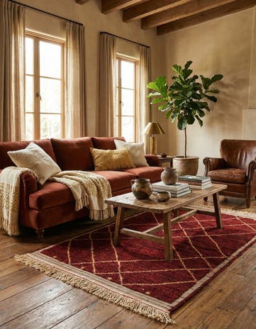 4' 2 x 6' 3 Hand Knotted Moroccan Wool Rug