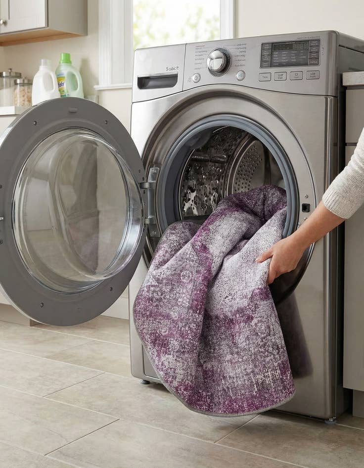 Detail image of 4' x 4'  Washable Yara Round Rug